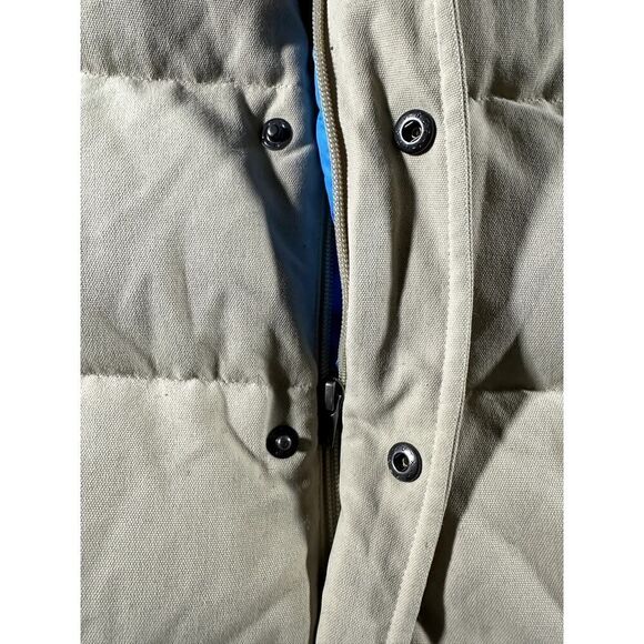 Patagonia Bivy Down Vest Mens Large Tan Blue Full Zip Puffer Sleeveless - Picture 3 of 12